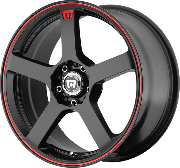 MR116 Matte Black Red Racing Stripe