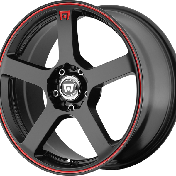 MR116 Matte Black Red Racing Stripe