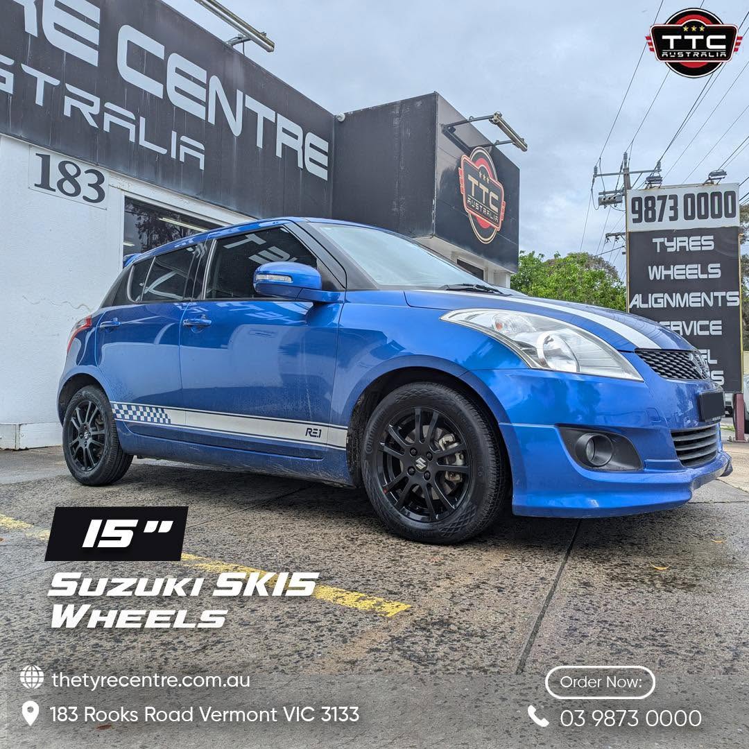15 inch Suzuki SK15 Wheels with 175/65R15 Continental TC6 tyres on Suzuki Swift