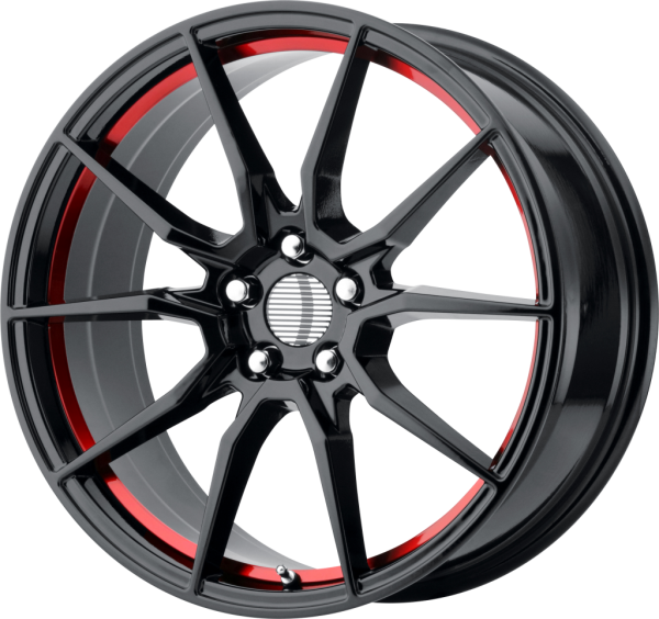 PR193 Gloss Black Red Machined
